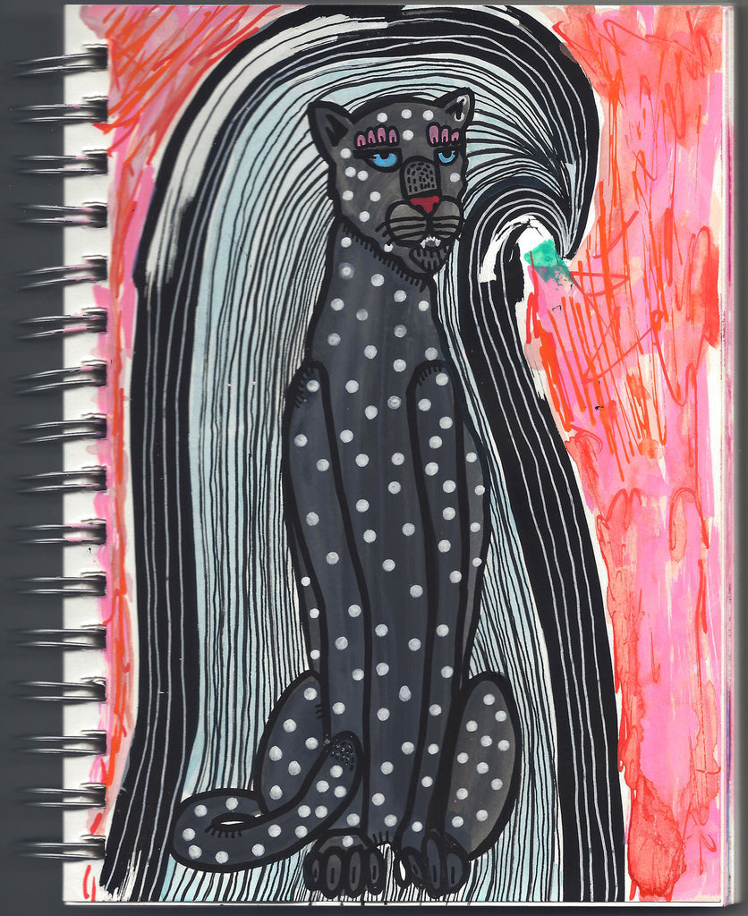 LEOPARD WAVE NOTEBOOK PAINTING